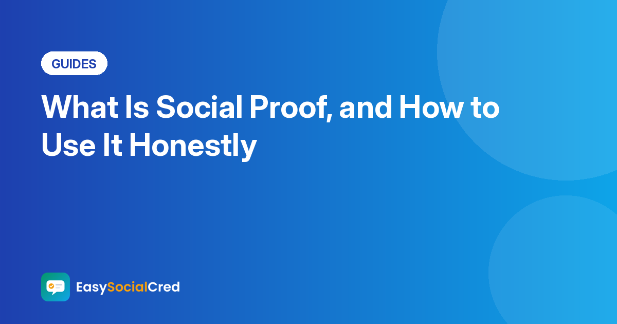 Social proof examples on a website: a review card, a recent signup notice and a visitor counter