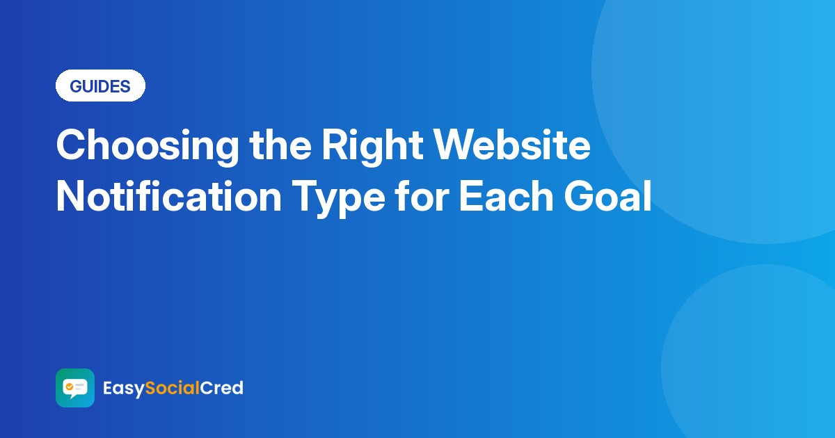 Grid comparing each website notification type, including reviews, coupons, live counter and email collector