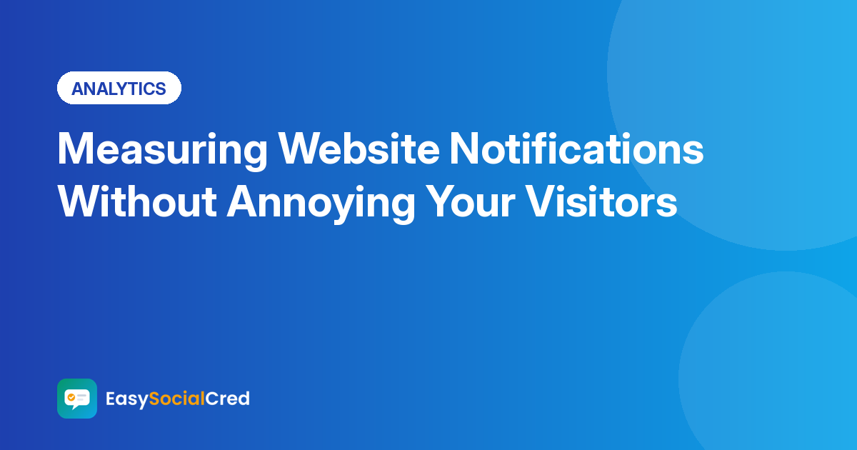 Website notifications statistics showing impressions, hovers and clicks over two weeks
